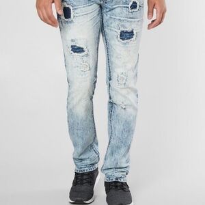 NWOT Affliction Mens Gage Fleur Slim Straight Jeans Stone Washed 32 Bleach